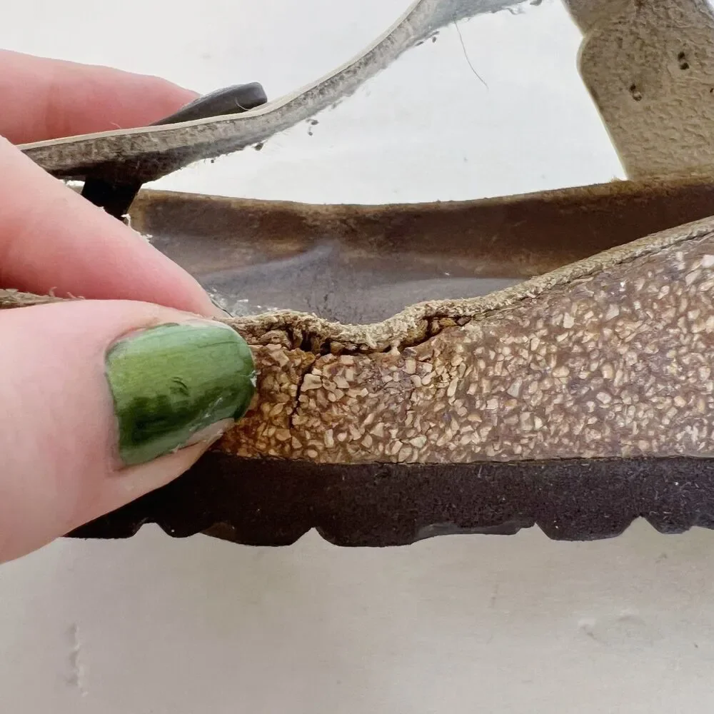 Birkenstock Giza Sandals in Graceful Pearl White Flip Flops Size 7-7.5 - Picture 4 of 8